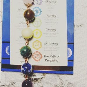 Stone chakra drop necklace